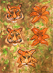 Scan of Tiger Lilly watercolor painting